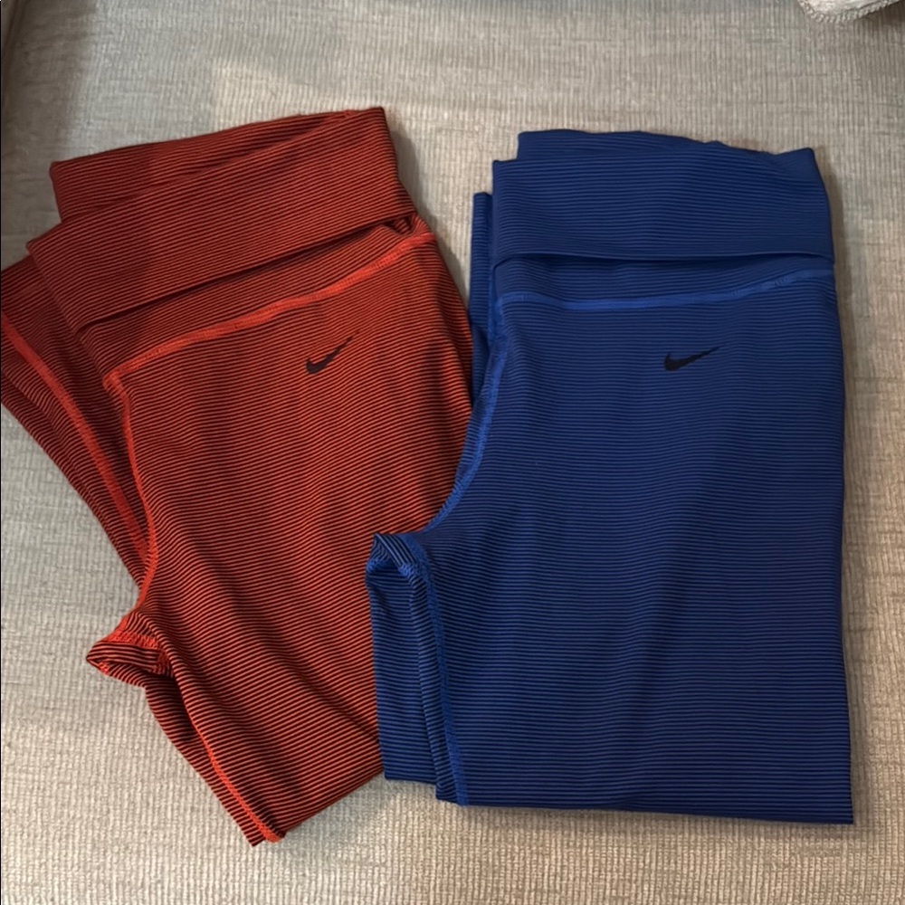 Nike Kids Striped Leggings - Red and Blue